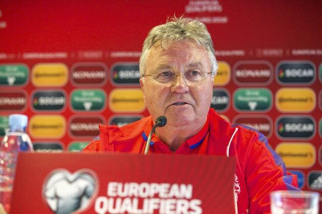coach Guus Hiddink of Holland during a training session prior to the UEFA EURO EM Europameisterschaft Fussball 2016 qualifying match between Latvia and The Netherlands on June 11, 2015 at the Skonto stadium in Riga, The Netherlands. Netherlands Training session in Riga 2014 2015 xVIxxIVx 3958129