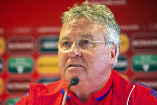 coach Guus Hiddink of Holland during a training session prior to the UEFA EURO EM Europameisterschaft Fussball 2016 qualifying match between Latvia and The Netherlands on June 11, 2015 at the Skonto stadium in Riga, The Netherlands. Netherlands Training session in Riga 2014 2015 xVIxxIVx 3958130