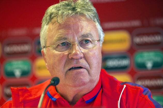 coach Guus Hiddink of Holland during a training session prior to the UEFA EURO EM Europameisterschaft Fussball 2016 qualifying match between Latvia and The Netherlands on June 11, 2015 at the Skonto stadium in Riga, The Netherlands. Netherlands Training session in Riga 2014 2015 xVIxxIVx 3958131
