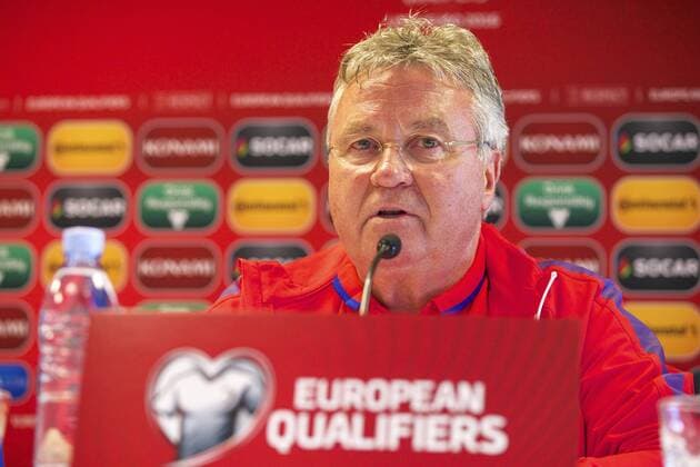 coach Guus Hiddink of Holland during a training session prior to the UEFA EURO EM Europameisterschaft Fussball 2016 qualifying match between Latvia and The Netherlands on June 11, 2015 at the Skonto stadium in Riga, The Netherlands. Netherlands Training session in Riga 2014 2015 xVIxxIVx 3958132