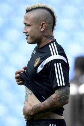 - CARDIFF, UNITED KINGDOM: Belgium s Radja Nainggolan pictured during a training session of Belgian national soccer team Red Devils, Thursday 11 June 2015, in Cardiff, Wales, United Kingdom. The Red Devils play against the Welsh national soccer team in a Euro 2016 qualification game on Friday. DIRKxWAEM  x04640981x