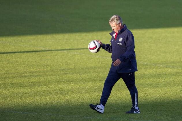 coach Guus Hiddink of Holland during a training session prior to the UEFA EURO EM Europameisterschaft Fussball 2016 qualifying match between Latvia and The Netherlands on June 11, 2015 at the Skonto stadium in Riga, The Netherlands. Netherlands Training session in Riga 2014 2015 xVIxxIVx 3958224