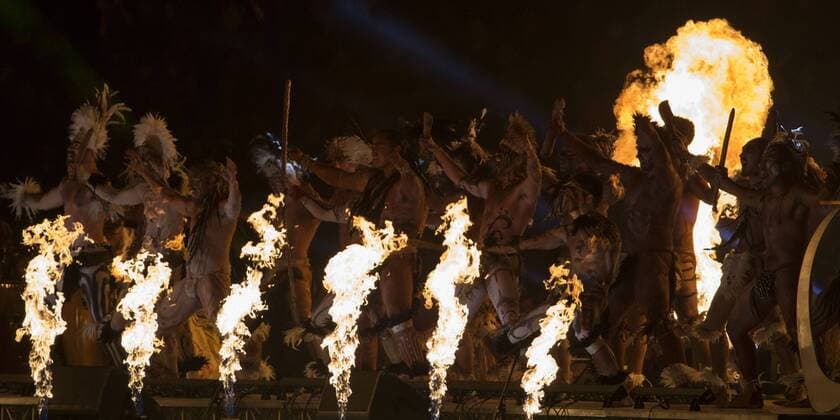 Aktuell Fußball, Copa America in Chile, Eröffnungsfeier SANTIAGO, June 11, 2015 -- Artists perform during the opening ceremony of the Copa America Chile 2015, at the National Stadium, in Santiago, capital of Chile, on June 11, 2015. GuillermoxArias 