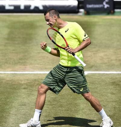 Philipp Kohlschreiber (GER) Jubel jubelt Freude Emotion nach gewonnenem Punkt Viertelfinale 10.06.2015 Tennis Mercedes-Cup Stuttgart Weißenhof TC Weissenhof Mercedescup Mercedes Cup 06.06..-14.06.2015 Mercedes-Cup Stuttgart Weißenhof 2015