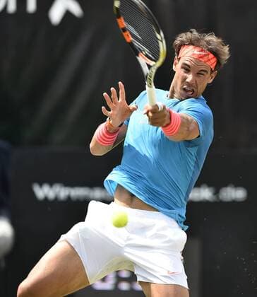 Rafael Nadal (ESP) Aktion Viertelfinale 12.06.2015 Tennis Mercedes-Cup Stuttgart Weißenhof TC Weissenhof Mercedescup Mercedes Cup 06.06..-14.06.2015 Mercedes-Cup Stuttgart Weißenhof 2015