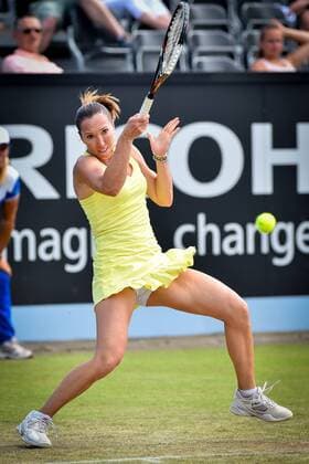 - ROSMALEN, NETHERLANDS: Serbian Jelena Jankovic pictured in action during a quarterfinal game between German Annika Beck and Serbian Jelena Jankovic during the Topshelf Open WTA Tennis Damen tennis tournament in Rosmalen, the Netherlands, Friday 12 June 2015. LUCxCLAESSEN  x04641536x