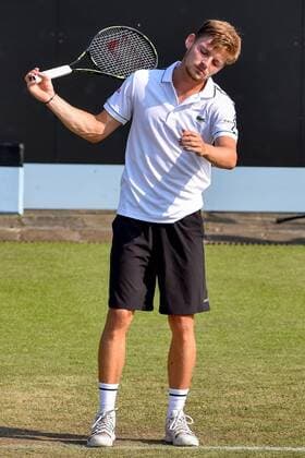 - ROSMALEN, NETHERLANDS: Belgian David Goffin reacts during a tennis game between Belgian David Goffin and Ukrainian Illya Marchenko in the third round of the men s tournament at the Topshelf Open WTA Tennis Damen tennis tournament in Rosmalen, the Netherlands, Friday 12 June 2015. LUCxCLAESSEN  x04641697x