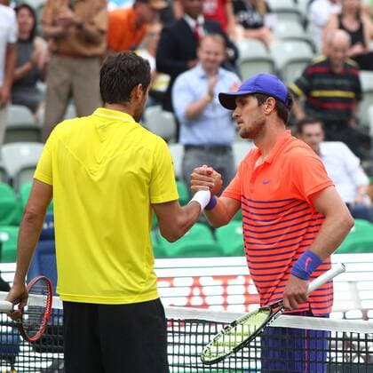 Marin Cilic ( CRO ) rechts Mischa Zverev ( GER ) nach dem Spiel Mercedes Cup, Tennis, ATP Tennis Herren World Tour, 12.06.2015, Foto:Langer Eibner Copyright: Langer Eibner-Pressefoto EP_HLR