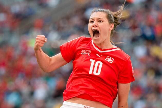 June 12, 2015: Ramona BACHMANN of Switzerland celebrates her goal during a Group C match at the FIFA Women s World Cup Canada 2015 between Switzerland and Ecuador at BC Place Stadium on 12 June 2015 in Vancouver, Canada. Switzerland won 10-1. Sydney Low Cal Media. Soccer 2015: FIFA Women s World Cup JUNE 12 - ZUMAc04_