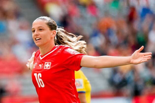 June 12, 2015: Fabienne HUMM of Switzerland celebrates her goal during a Group C match at the FIFA Women s World Cup Canada 2015 between Switzerland and Ecuador at BC Place Stadium on 12 June 2015 in Vancouver, Canada. Switzerland won 10-1. Sydney Low Cal Media. Soccer 2015: FIFA Women s World Cup JUNE 12 - ZUMAc04_