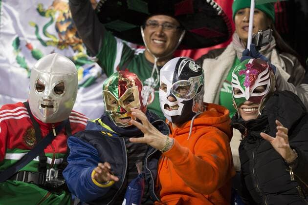 Aktuell Fußball, Copa America in Chile, Mexiko - Bolivien (150613) -- Vina DEL MAR, June 12, 2015 -- Fans of Mexico react before the Group Phase match of the Copa America 2015 against Bolivia, in the El Sausalito stadium, in Vina del Mar, Chile, on June 12, 2015. ) (da) (SP)CHILE-Vina DEL MAR-COPA AMERICA-MEXICO VS BOLIVIA LuisxEcheverria 