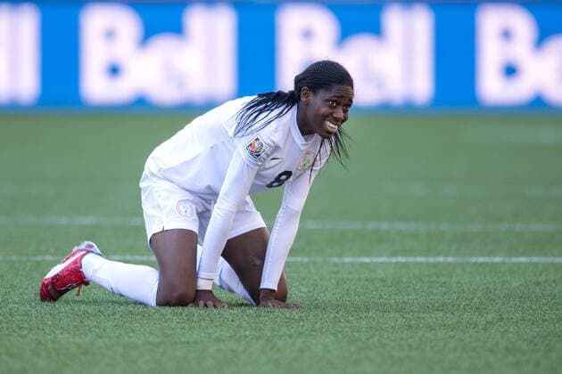 June 12, 2015 - Winnipeg - 150612 Nigerias Asisat Oshoala deppar - WM Australien - Nigeria - ..Foto: CarlSandin BILDBYRAN kod CS 57684 News - June 12, 2015  - ZUMAb138