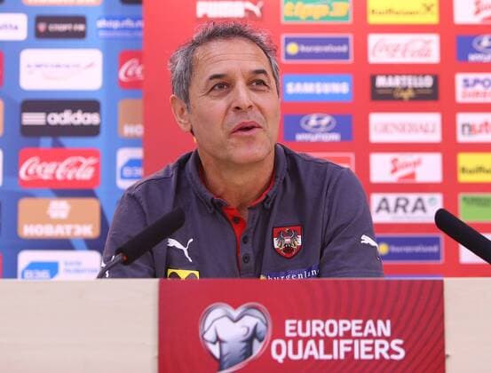SOCCER - UEFA EURO EM Europameisterschaft Fussball 2016 quali, RUS vs AUT, preview MOSCOW,RUSSIA,13.JUN.15 - SOCCER - UEFA European Championship EM Europameisterschaft 2016, European Qualifiers, OEFB international match Länderspiel Russia vs Austria, preview, press conference PK Pressekonferenz of team AUT. Image shows head coach Marcel Koller (AUT). GEPAxpictures xChristianxOrt