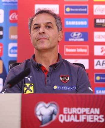 SOCCER - UEFA EURO EM Europameisterschaft Fussball 2016 quali, RUS vs AUT, preview MOSCOW,RUSSIA,13.JUN.15 - SOCCER - UEFA European Championship EM Europameisterschaft 2016, European Qualifiers, OEFB international match Länderspiel Russia vs Austria, preview, press conference PK Pressekonferenz of team AUT. Image shows head coach Marcel Koller (AUT). GEPAxpictures xChristianxOrt