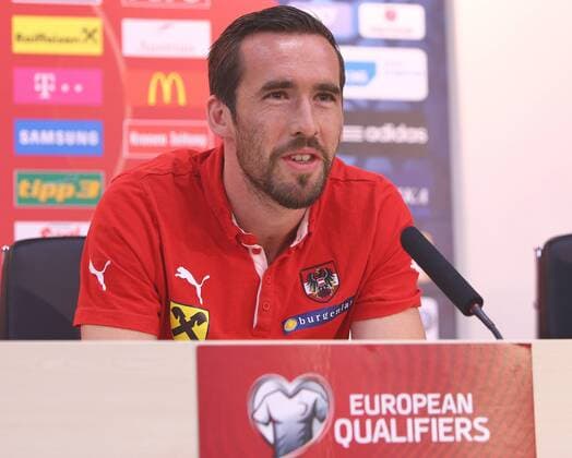 SOCCER - UEFA EURO EM Europameisterschaft Fussball 2016 quali, RUS vs AUT, preview MOSCOW,RUSSIA,13.JUN.15 - SOCCER - UEFA European Championship EM Europameisterschaft 2016, European Qualifiers, OEFB international match Länderspiel Russia vs Austria, preview, press conference PK Pressekonferenz of team AUT. Image shows Christian Fuchs (AUT). GEPAxpictures xChristianxOrt
