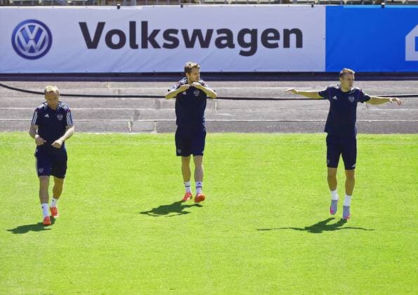 Aktuell Fußball, Training Nationalmannschaft Russland in Moskau SOCCER - UEFA EURO EM Europameisterschaft Fussball 2016 quali, RUS vs AUT, preview MOSCOW,RUSSIA,13.JUN.15 - SOCCER - UEFA European Championship EM Europameisterschaft 2016, European Qualifiers, international match Länderspiel Russia vs Austria, preview, training of team RUS. Image shows player from RUS. GEPAxpictures xChristianxOrt