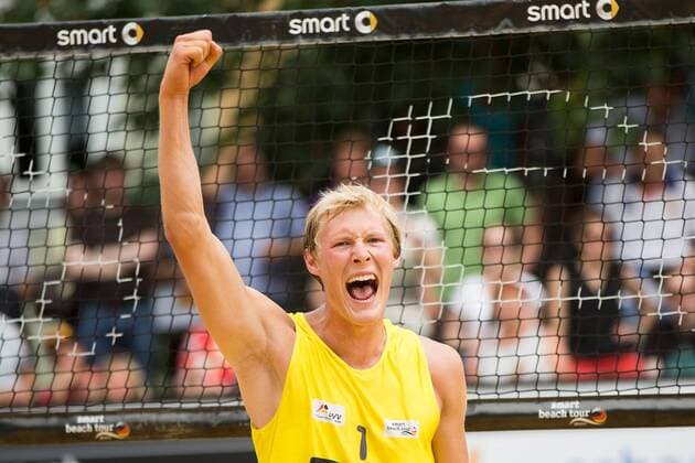 14.06.2015, xfrx, Beachvolleyball, smart beach cup Jena, v.l. Philipp Arne Bergmann (TC Hammeln)