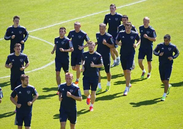 Aktuell Fußball, Training Nationalmannschaft Russland in Moskau SOCCER - UEFA EURO EM Europameisterschaft Fussball 2016 quali, RUS vs AUT, preview MOSCOW,RUSSIA,13.JUN.15 - SOCCER - UEFA European Championship EM Europameisterschaft 2016, European Qualifiers, international match Länderspiel Russia vs Austria, preview, training of team RUS. Image shows player from RUS. GEPAxpictures xChristianxOrt