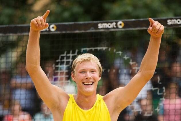 14.06.2015, xfrx, Beachvolleyball, smart beach cup Jena, v.l. Philipp Arne Bergmann (TC Hammeln)