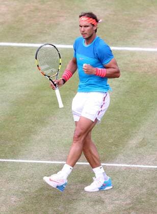 Stuttgart , Tennis Weissenhof Mercedes Cup 2015, Rafael Nadal (ESP) jubelt und ballt die Faust