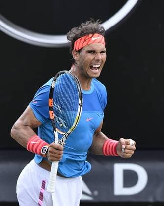 Rafael Nadal (ESP) Aktion Schlussjubel Jubel jubelt Freude Emotion nach gewonnenem Match Halbfinale 13.06.2015 Tennis Mercedes-Cup Stuttgart Weißenhof TC Weissenhof Mercedescup Mercedes Cup 06.06..-14.06.2015 Mercedes-Cup Stuttgart Weißenhof 2015
