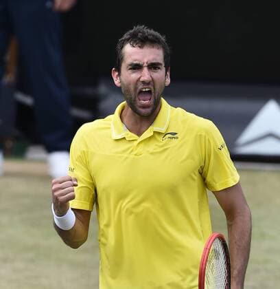 Marin Cilic (CRO) Aktion Jubel jubelt Freude Emotion nach gewonnenem Satz Halbfinale 13.06.2015 Tennis Mercedes-Cup Stuttgart Weißenhof TC Weissenhof Mercedescup Mercedes Cup 06.06..-14.06.2015 Mercedes-Cup Stuttgart Weißenhof 2015