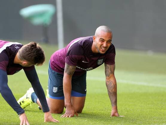 England s Theo Walcott grimmaces in pain during training England Training & press conference PK Pressekonferenz Stozice Stadium - Slovenia - 13th June 2015 - Picture David Klein Sportimage EDITORIAL USE ONLY. No use with unauthorised audio, video, data, fixture lists, club league logos or live services. Online in-match use limited to 120 images, no video emulation. No use in betting, games or single club league player publications.