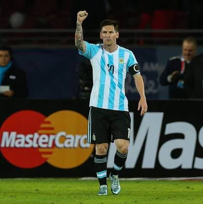 Argentina vs Paraguay LA SERENA, CHILE - 13 06 2015: ARGENTINA X PARAGUAY - Messi is Argentina& 39;s sd goa goal during the match between Argentina and Paraguay in La Portada Stadium in La Serena, Chile, Group B (Photo: Carlos Ezequiel Vannoni FotoArena)  CarlosxEzequielxVannoni