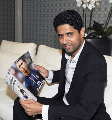 Fotoproduktion mit Scheich Nasser Al-Khelaifi dem Praesidenten von Paris Saint-Germain fotografiert im Stadion und der Kabine von PSG Paris am 29.9.2012 in Paris. Fußball International PSG Paris