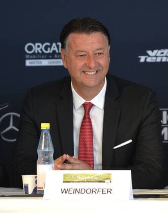 Edwin WEINDORFER, Turnierdirektor und Veranstalter MercedesCup, freundlich lächeln lächelt lächelnd gute Laune, Pressekonferenz zum Ende des Mercedes-Cup 14.06.2015 Tennis Mercedes-Cup Stuttgart Weißenhof TC Weissenhof Mercedescup Mercedes Cup 06.06..-14.06.2015 Mercedes-Cup Stuttgart Weißenhof 2015