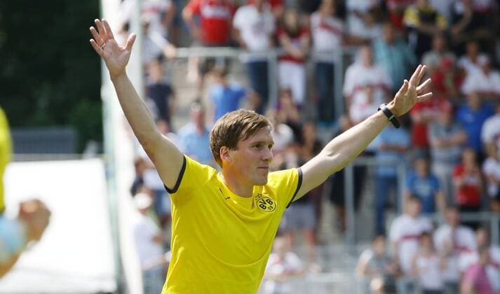 Aspach , Fußball Finale Deutsche Meisterschaft B-Junioren VfB Stuttgart vs. BVB Borussia Dortmund , Trainer Hannes Wolf ( BVB )