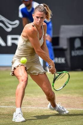 - ROSMALEN, NETHERLANDS: Italian Camila Giorgi pictured in action during a tennis game between Italian Camila Giorgi and Swiss Belinda Bencic, the finals of the women s tournament at the Topshelf Open WTA Tennis Damen tennis tournament in Rosmalen, the Netherlands, Sunday 14 June 2015. LUCxCLAESSEN  x04642385x