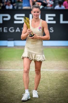 - ROSMALEN, NETHERLANDS: Italian Camila Giorgi pictured with her trophy after winning a tennis game between Italian Camila Giorgi and Swiss Belinda Bencic, the finals of the women s tournament at the Topshelf Open WTA Tennis Damen tennis tournament in Rosmalen, the Netherlands, Sunday 14 June 2015. LUCxCLAESSEN  x04642396x