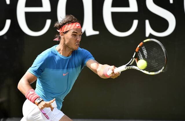 Rafael Nadal (ESP) Aktion Finale 14.06.2015 Tennis Mercedes-Cup Stuttgart Weißenhof TC Weissenhof Mercedescup Mercedes Cup 06.06..-14.06.2015 Mercedes-Cup Stuttgart Weißenhof 2015