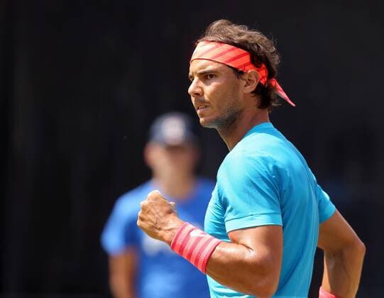 Stuttgart , Tennis Weissenhof Mercedes Cup 2015 Finale, Rafael NAdal (ESP) jubelt und ballt die Faust