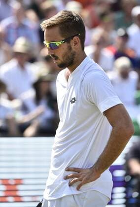 Viktor Troicki (SRB) enttäuscht Enttäuschung Finale 14.06.2015 Tennis Mercedes-Cup Stuttgart Weißenhof TC Weissenhof Mercedescup Mercedes Cup 06.06..-14.06.2015 Mercedes-Cup Stuttgart Weißenhof 2015