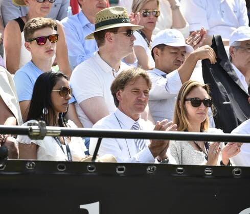 Xisca Perello Freundin von Rafael Nadal (ESP) dunkelhaarig links, Peer ZEBERGS, Projektleiter MercedesCup (Mitte) Finale 14.06.2015 Tennis Mercedes-Cup Stuttgart Weißenhof TC Weissenhof Mercedescup Mercedes Cup 06.06..-14.06.2015 Mercedes-Cup Stuttgart Weißenhof 2015