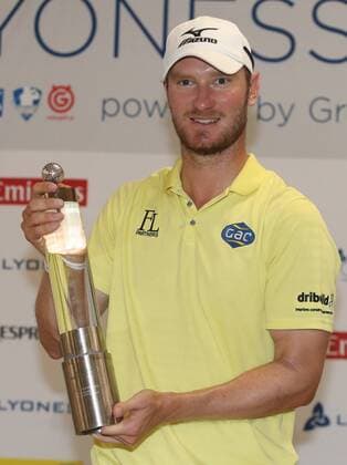 GOLF - Lyoness Open 2015 ATZENBRUGG,AUSTRIA,14.JUN.15 - GOLF - PGA Golf Herren European Tour, Lyoness Open, Diamond Country Club, award ceremony. Image shows Chris Wood (ENG). GEPAxpictures xMarioxKneisl