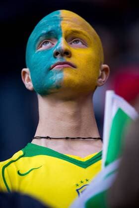 Brazil vs. Peru TEMUCO, AR - 06 14 2015: BRAZIL PERU X - Fan for the match between Brazil vs Peru, valid for the first round of the first phase of Group C of the Copa America 2015 held at the Estadio Municipal Germ?n Becker. (Photo: Marcelo Machado de Melo FotoArena)  MarceloxMachadoxdexMelo