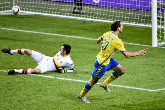 June 14, 2015 - Stockholm, Schweden - 150614 Swedens Zlatan Ibrahimovic celebrating Länderspiel Fussball EM Quali - Sweden vs Montenegro den 14 juni 2015 i Stockholm..Foto: NiklasxLarsson kod NL 44076 News - June 14, 2015  - ZUMAb138