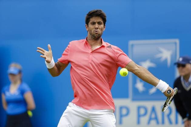 Aktuell Tennis, ATP Turnier im Queen s Club 15.06.2015. London, England. Queens Aegon Championship Tennis. Roberto Bautista Agut (ESP) versus Fernando Verdasco (ESP), 1st round match. Fernando Verdasco in action xCraigxMercerx  ActionPlus11631653