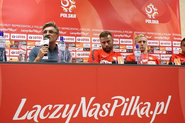 Aktuell Fußball, PK Nationalmannschaft Polen und Griechenland zum bevorstehenden Länderspiel June 15, 2015 - Gdansk, Poland - Gdansk, Poland Polish National Football team press conference PK Pressekonferenz before the Greece game. Polish team will head off friendly Greec on 16th of June at PGE Arena Stadium in Gdansk..Pictured: Adam Nawalka - Polish team head coach Polish football team press conference and training in Gdansk, Poland  - ZUMAn230