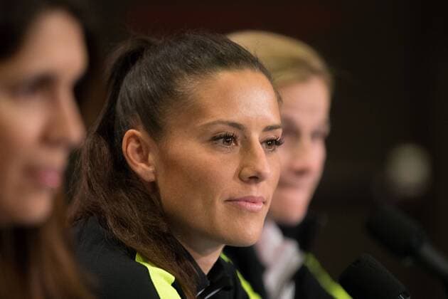 June 15, 2015: Ali KRIEGER of the USA at a press conference PK Pressekonferenz prior to a Group D match at the FIFA Women s World Cup Canada 2015 between Nigeria and the USA at BC Place Stadium on June 2015 in Vancouver, Canada. Sydney Low Cal Media. Soccer 2015: FIFA Women s World Cup JUNE 15 - ZUMAc04_
