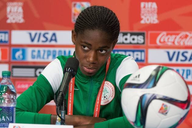 June 15, 2015: Asisat OSHOALA of Nigeria at a press conference PK Pressekonferenz prior to a Group D match at the FIFA Women s World Cup Canada 2015 between Nigeria and the USA at BC Place Stadium on June 2015 in Vancouver, Canada. Sydney Low Cal Media.June 15, 2015: at a press conference prior to a Group D match at the FIFA Women s World Cup Canada 2015 between Nigeria and the USA at BC Place Stadium on June 2015 in Vancouver, Canada. Sydney Low Cal Sport Media. Soccer 2015: FIFA Women s World Cup JUNE 15 - ZUMAc04_