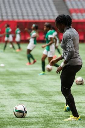 June 15, 2015: The Nigerian team at an official practise session prior to a Group D match at the FIFA Women s World Cup Canada 2015 between Nigeria and the USA at BC Place Stadium on June 2015 in Vancouver, Canada. Sydney Low Cal Media.June 15, 2015: at a press conference PK Pressekonferenz prior to a Group D match at the FIFA Women s World Cup Canada 2015 between Nigeria and the USA at BC Place Stadium on June 2015 in Vancouver, Canada. Sydney Low Cal Sport Media.June 15, 2015: The Nigerian team at an official practise session prior to a Group D match at the FIFA Women s World Cup Canada 2015 between Nigeria and the USA at BC Place Stadium on June 2015 in Vancouver, Canada. Sydney Low Cal Sport Media. Soccer 2015: FIFA Women s World Cup JUNE 15 - ZUMAc04_