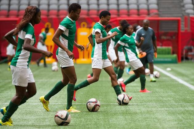 June 15, 2015: The Nigerian team at an official practise session prior to a Group D match at the FIFA Women s World Cup Canada 2015 between Nigeria and the USA at BC Place Stadium on June 2015 in Vancouver, Canada. Sydney Low Cal Media.June 15, 2015: at a press conference PK Pressekonferenz prior to a Group D match at the FIFA Women s World Cup Canada 2015 between Nigeria and the USA at BC Place Stadium on June 2015 in Vancouver, Canada. Sydney Low Cal Sport Media.June 15, 2015: The Nigerian team at an official practise session prior to a Group D match at the FIFA Women s World Cup Canada 2015 between Nigeria and the USA at BC Place Stadium on June 2015 in Vancouver, Canada. Sydney Low Cal Sport Media. Soccer 2015: FIFA Women s World Cup JUNE 15 - ZUMAc04_