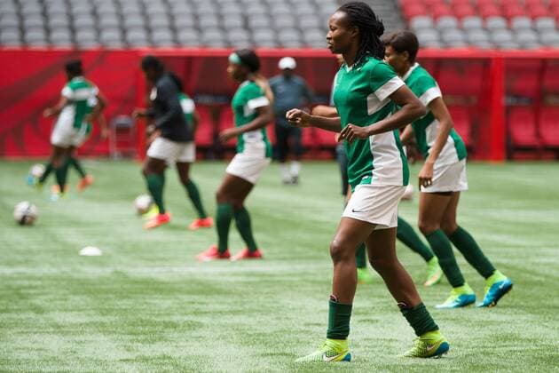 June 15, 2015: The Nigerian team at an official practise session prior to a Group D match at the FIFA Women s World Cup Canada 2015 between Nigeria and the USA at BC Place Stadium on June 2015 in Vancouver, Canada. Sydney Low Cal Media.June 15, 2015: at a press conference PK Pressekonferenz prior to a Group D match at the FIFA Women s World Cup Canada 2015 between Nigeria and the USA at BC Place Stadium on June 2015 in Vancouver, Canada. Sydney Low Cal Sport Media.June 15, 2015: The Nigerian team at an official practise session prior to a Group D match at the FIFA Women s World Cup Canada 2015 between Nigeria and the USA at BC Place Stadium on June 2015 in Vancouver, Canada. Sydney Low Cal Sport Media. Soccer 2015: FIFA Women s World Cup JUNE 15 - ZUMAc04_