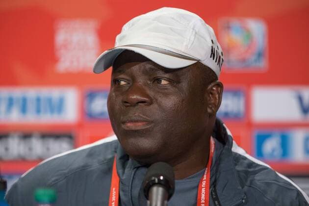 June 15, 2015: Edwin OKON coach of the Nigerian team at a press conference PK Pressekonferenz prior to a Group D match at the FIFA Women s World Cup Canada 2015 between Nigeria and the USA at BC Place Stadium on June 2015 in Vancouver, Canada. Sydney Low Cal Media.June 15, 2015: at a press conference prior to a Group D match at the FIFA Women s World Cup Canada 2015 between Nigeria and the USA at BC Place Stadium on June 2015 in Vancouver, Canada. Sydney Low Cal Sport Media. Soccer 2015: FIFA Women s World Cup JUNE 15 - ZUMAc04_