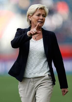 (150616) -- WINNIPEG, June, 2015 -- Silvia Neid, head coach of Germany, reacts after the Group B match against Thailand at the 2015 FIFA Women s World Cup in Winnipeg, Canada, June 15, 2015. Germany won 4-0. ) (SP)CANADA-WINNIPEG-FIFA WOMEN S WORLD CUP-GROUP B-GER VS THA WangxLili 