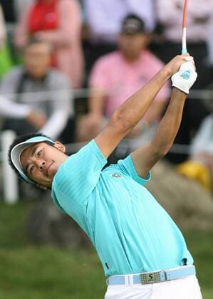 NAGOYA, Japan - Eighteen-year-old amateur golfer Hideki Matsuyama tees off on the 10th hole during the second round of the Japan Open at Aichi Country Club on Oct. 15, 2010. Matsuyama shot a 7-under 67, taking the lead after the second day of the tournament.  1015021